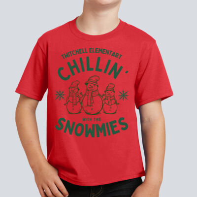 Youth T-Shirt - Winter Holidays - Chillin' - Green Thumbnail