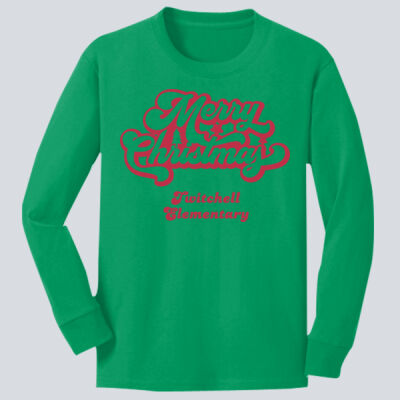 Youth Long Sleeve Shirt - Winter Holidays - Merry Christmas - Red Thumbnail