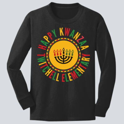 Youth Long Sleeve Shirt - Winter Holidays - Happy Kwanzaa Thumbnail