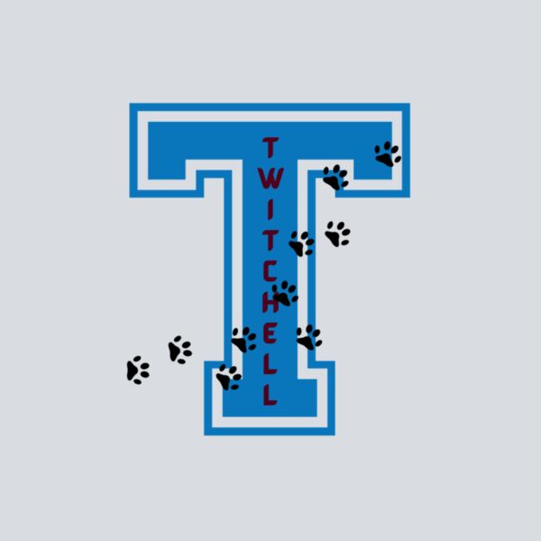 T With Paw Prints - Blue Thumbnail